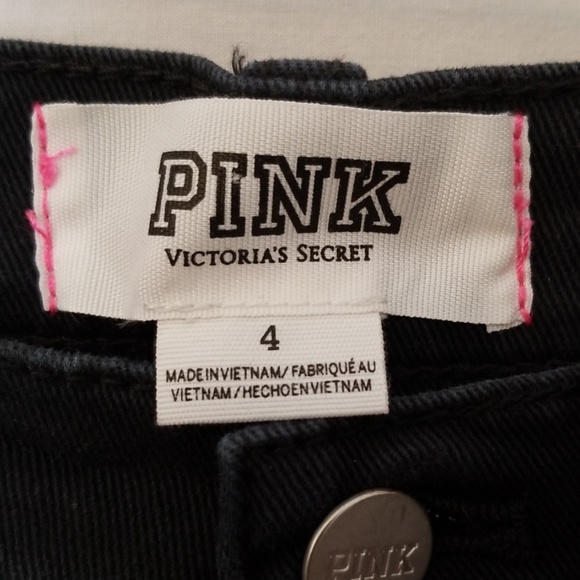 4/$25 Pink Victoria Secret faded/frayed Blk Sz 4 - Picture 5 of 7